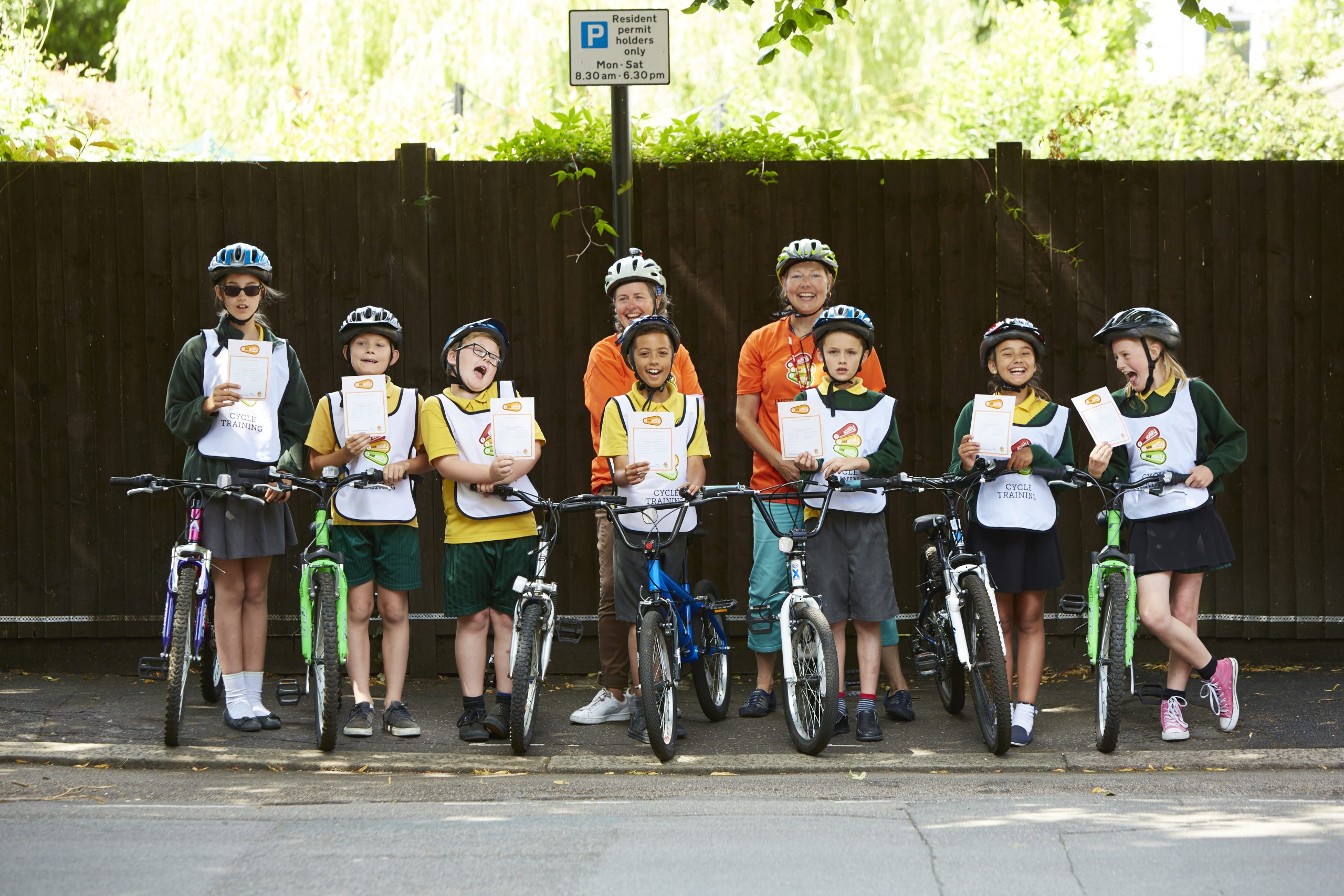 Southend school with Bikeability certificates