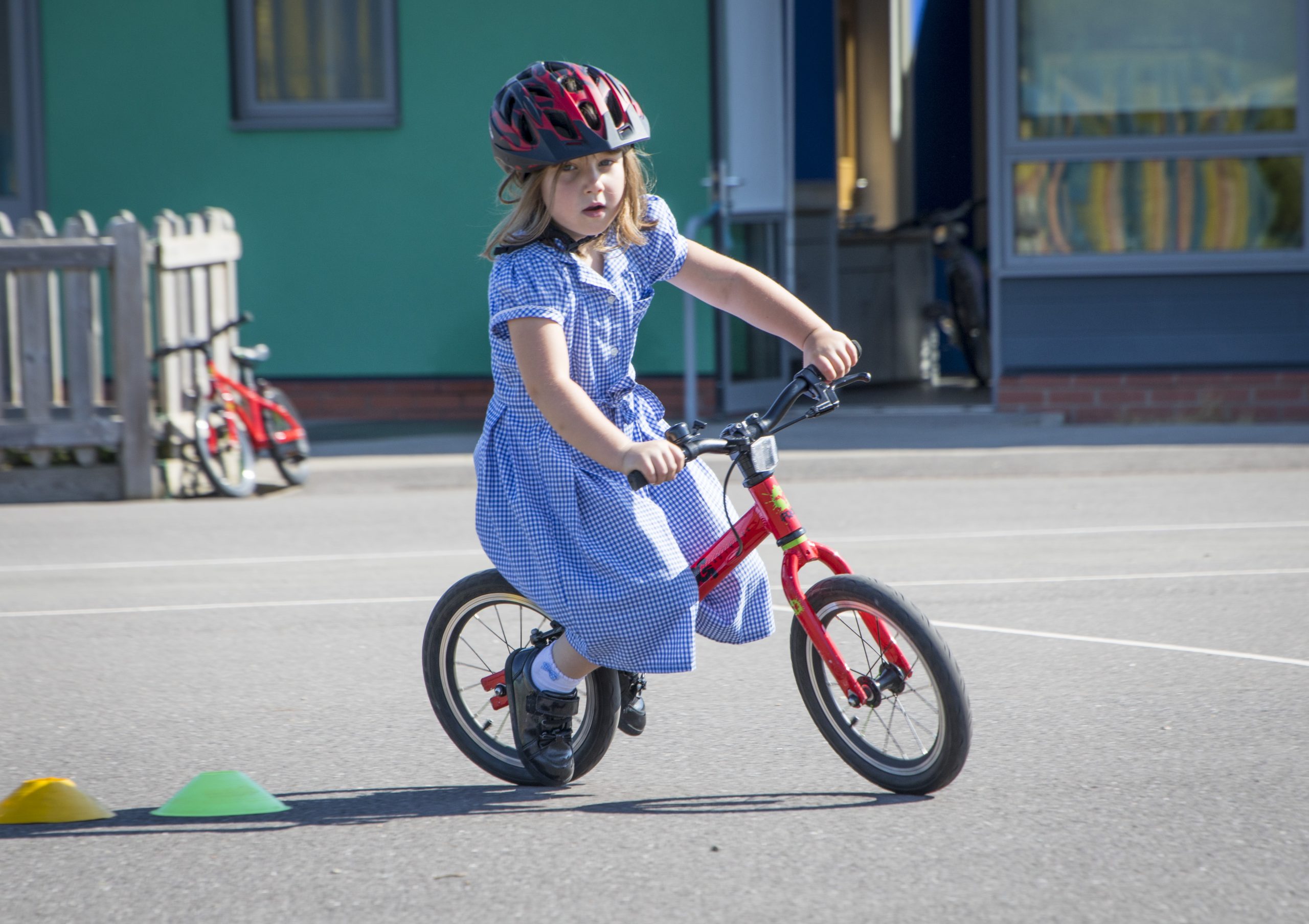 Young girl during Bikeability Balance