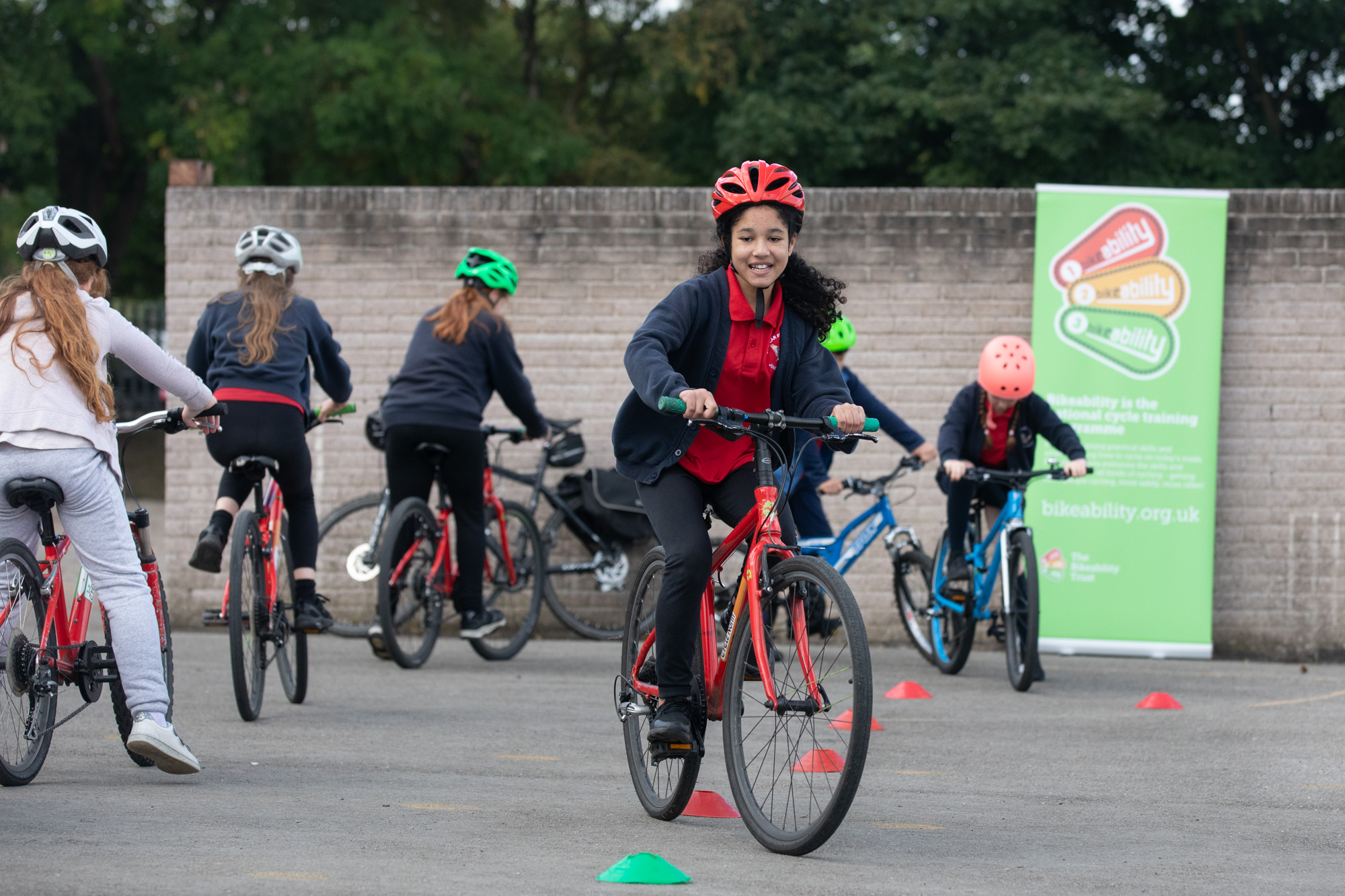 Young girl during Bikeability training