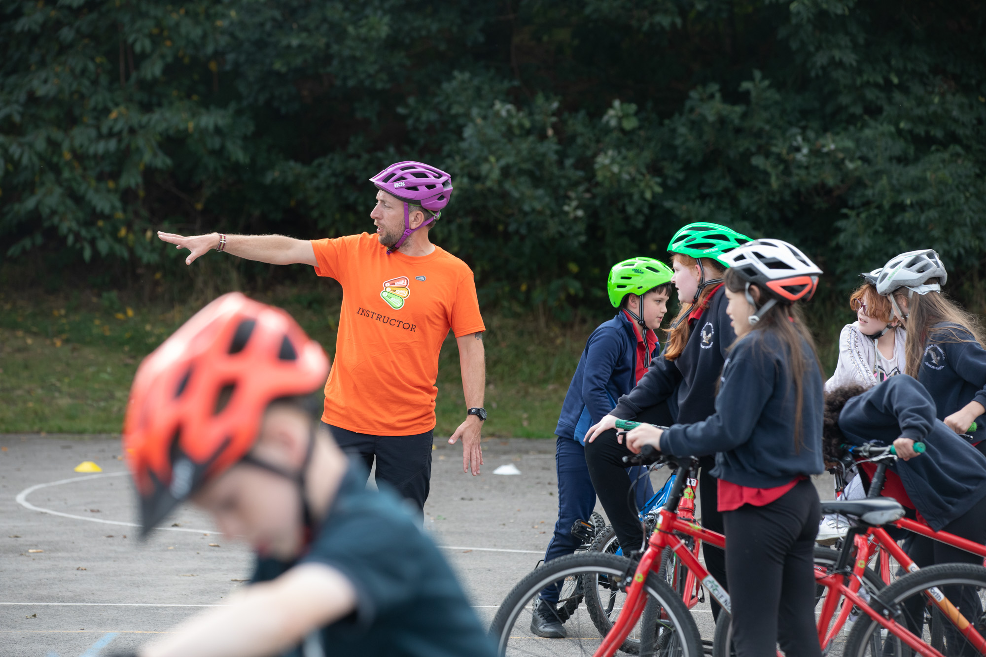 Bikeability instructor teaching a class