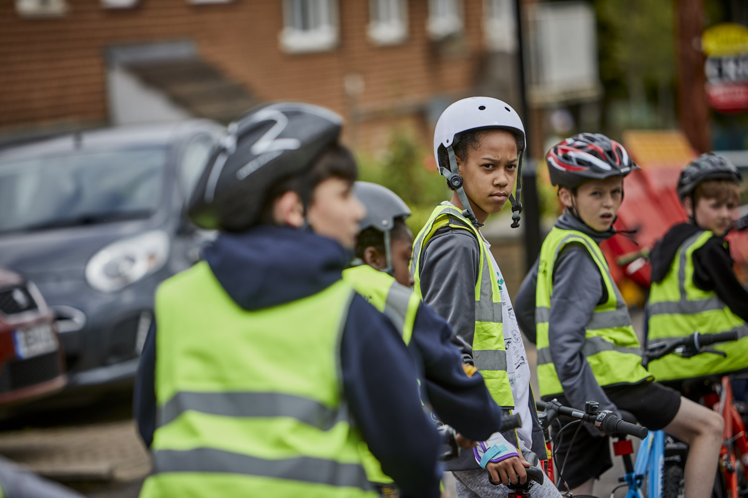 Bikeability trainees on a ride
