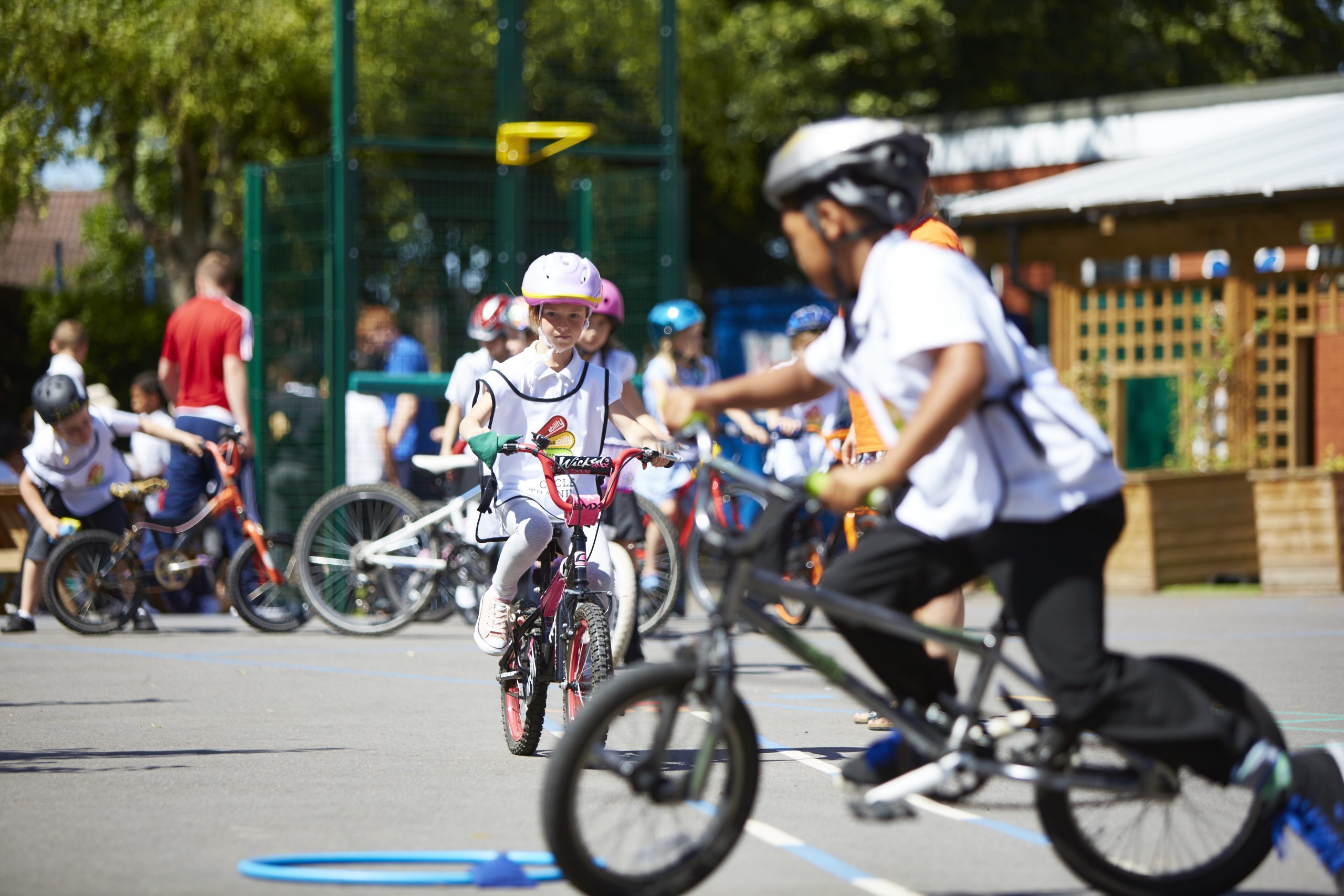 Children taking part in Bikeability