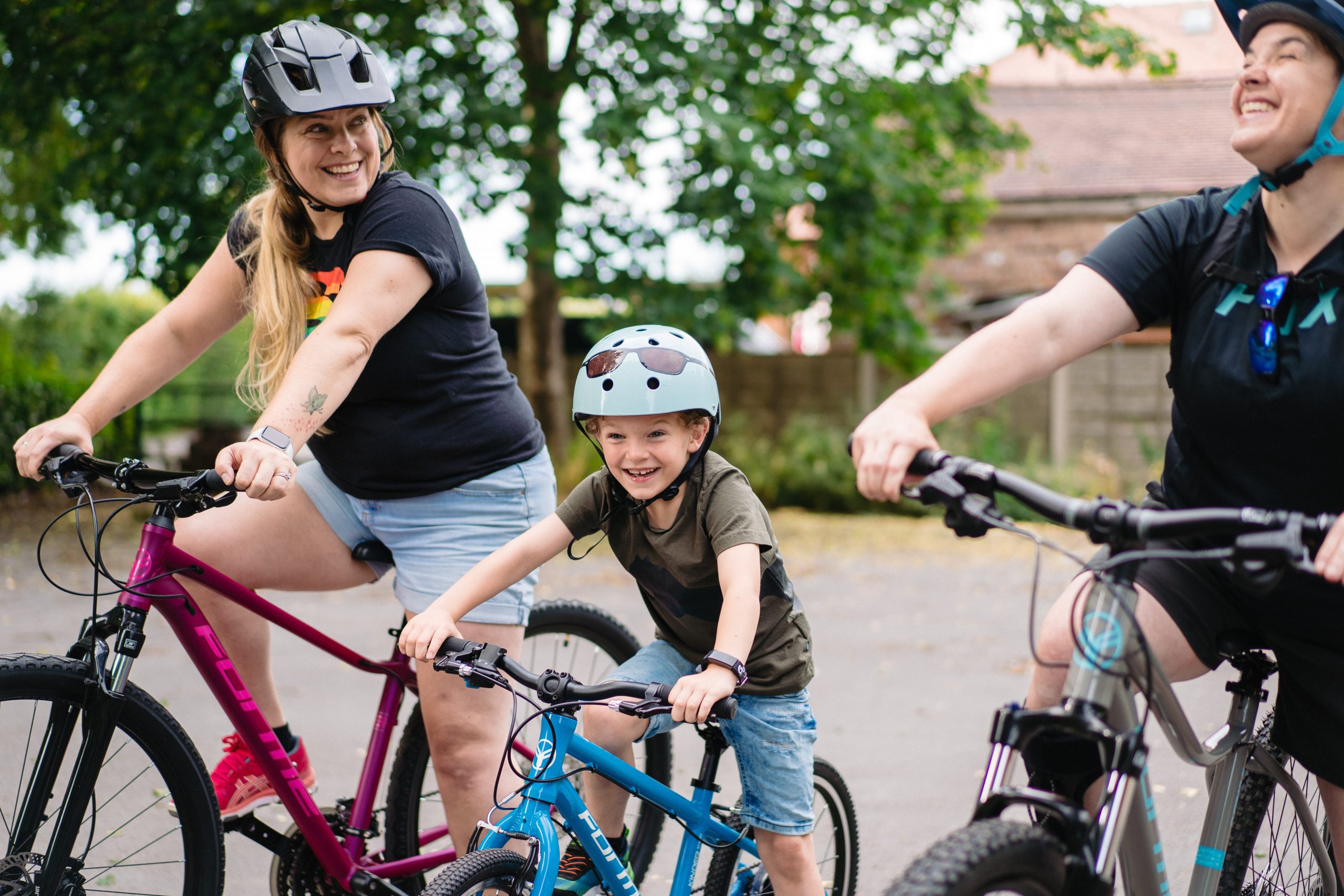 Family on a cycle ride