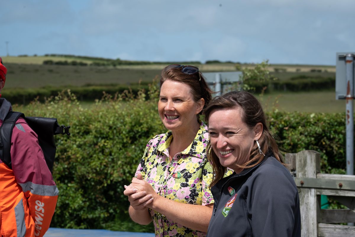 Minister for Cycling Trudy Harrison MP (L) and Bikeability Trust CEO Emily Cherry (R)