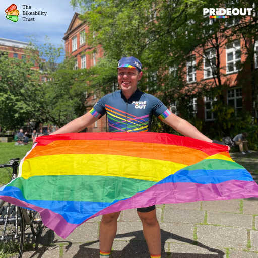 Richard with a rainbow pride flag
