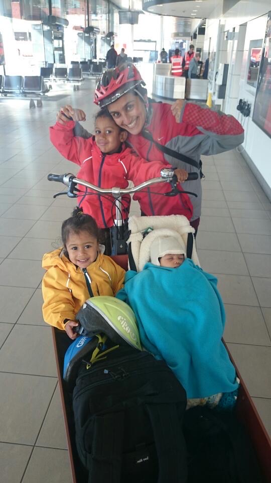 Jas and family with their cargo bike