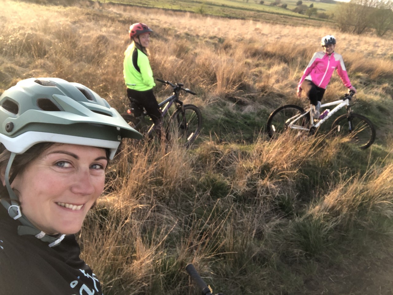Emily with her friends mountain biking