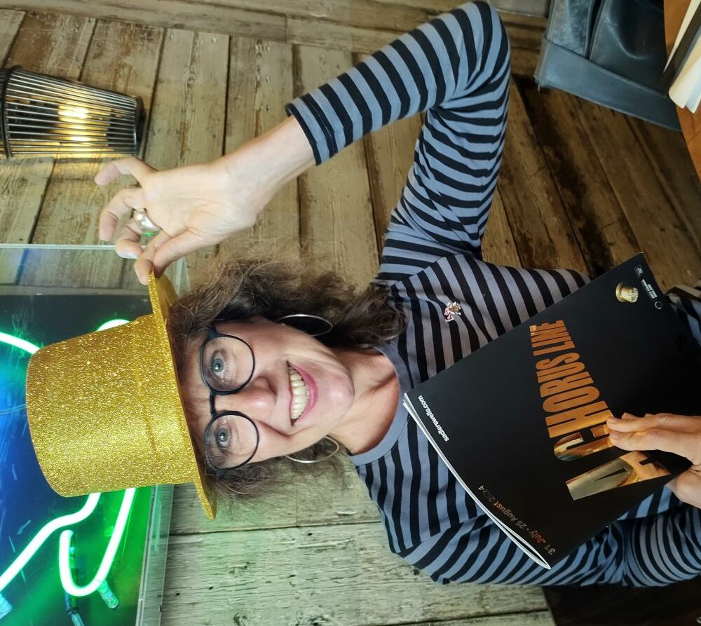 Katrin with a top hat