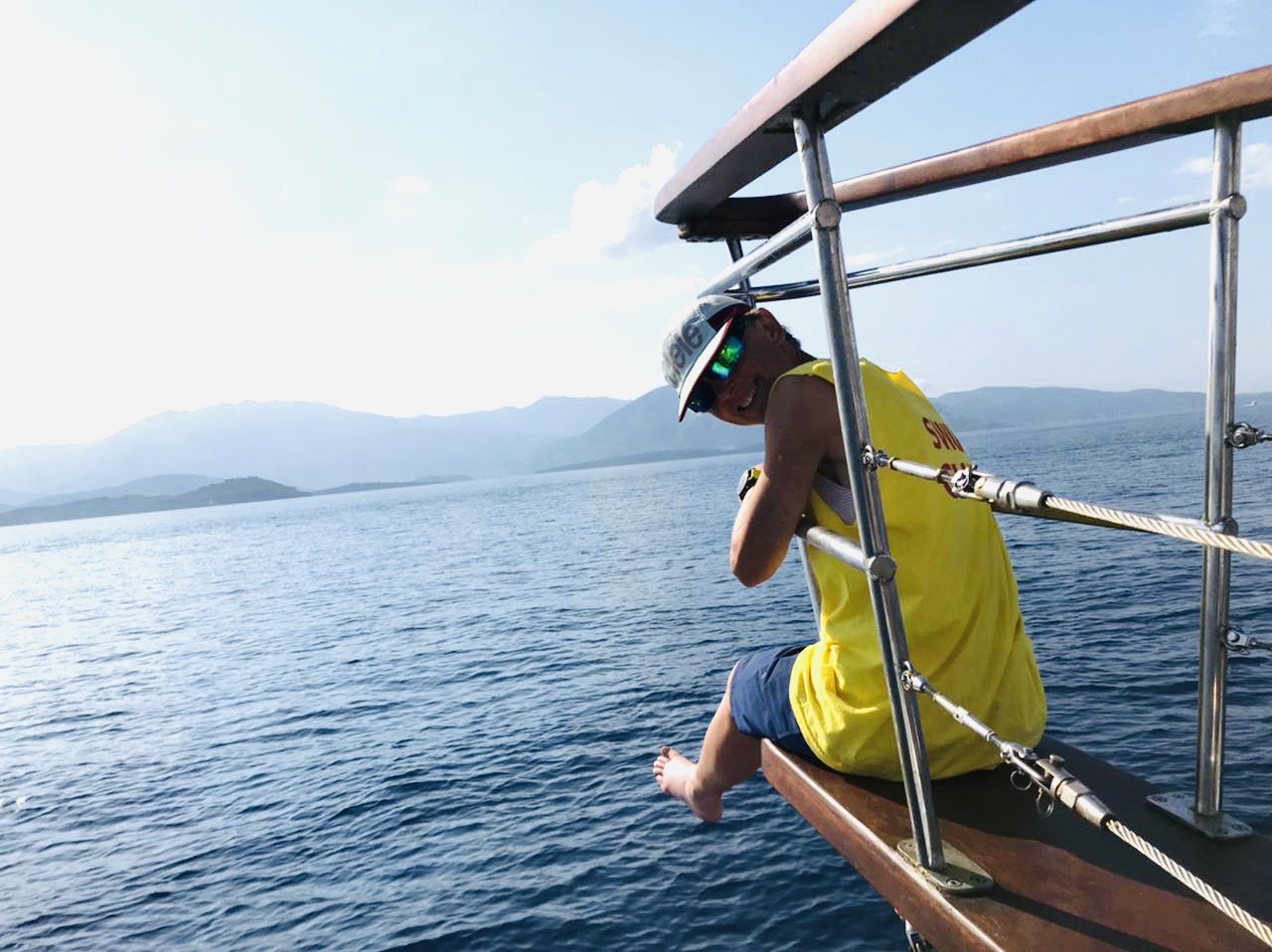 Nicky on a boat